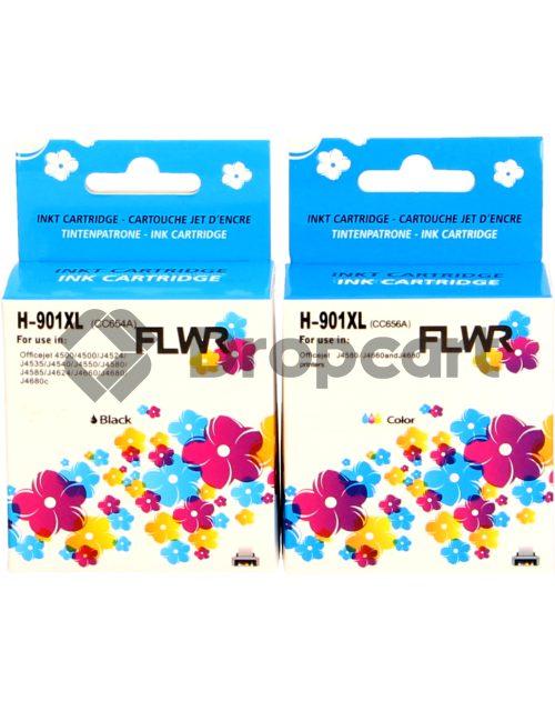 FLWR HP 901XL Multipack zwart en kleur (Huismerk)