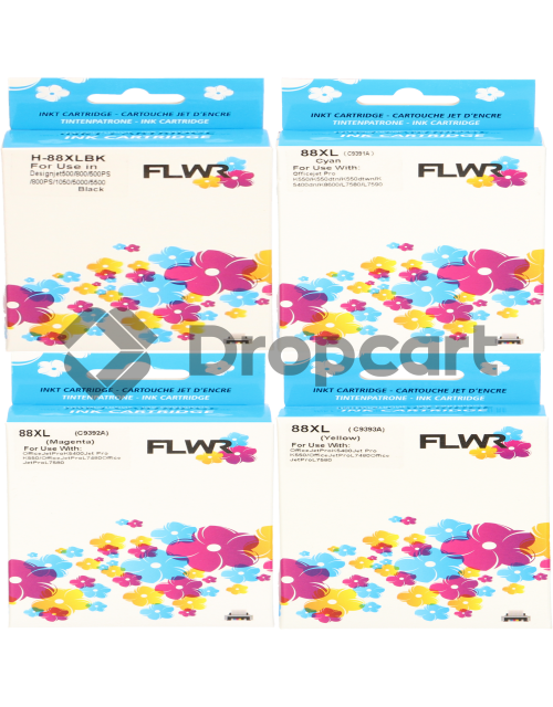 FLWR FLWR HP 88XL 4-pack zwart en kleur (Huismerk)