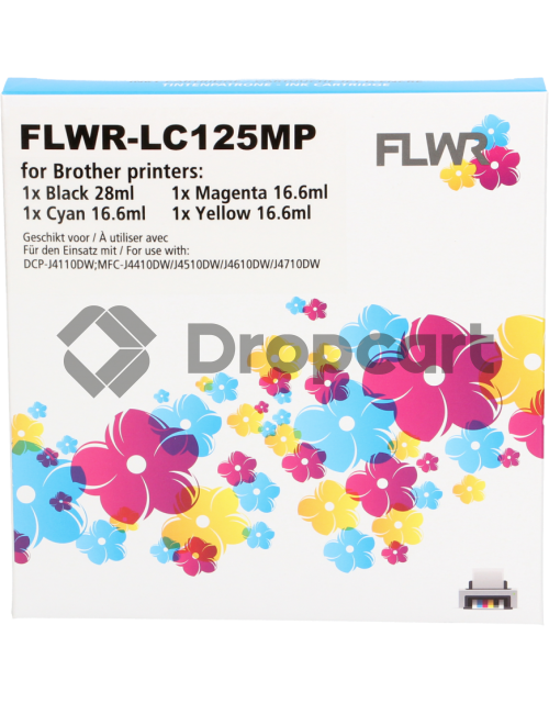 FLWR Brother LC-125XL - LC-127XL 4-pack zwart en kleur (Huismerk)