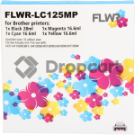 FLWR Brother LC-125XL - LC-127XL 4-pack zwart en kleur (Huismerk)