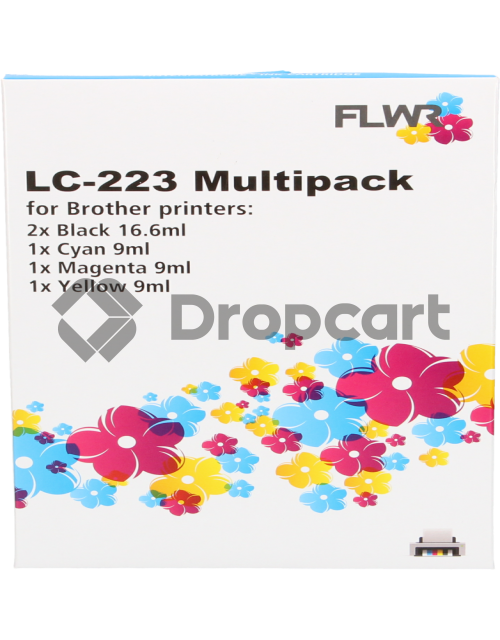 FLWR Brother LC-223 Multipack zwart en kleur (Huismerk)