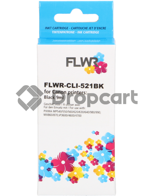 FLWR Canon CLI-521BK zwart (Huismerk)