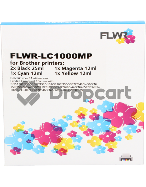 FLWR Brother LC-970 - LC-1000 Multipack zwart en kleur (Huismerk)