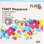 FLWR Epson T0807 Multipack zwart en kleur (Huismerk)