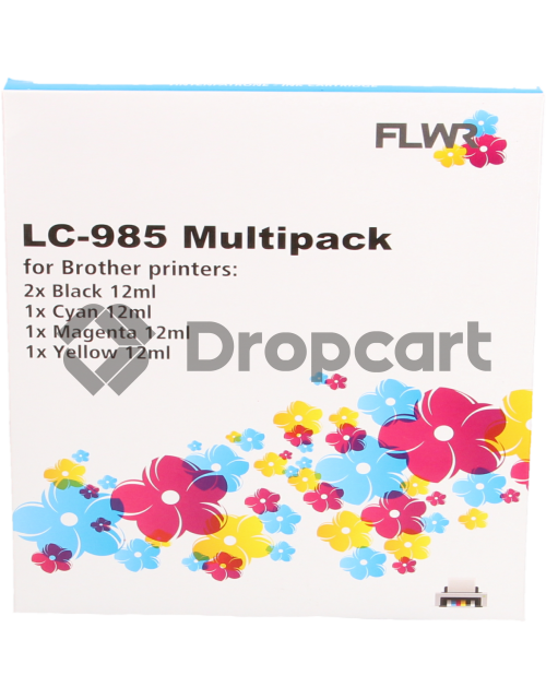 FLWR Brother LC-985 Multipack zwart en kleur (Huismerk)