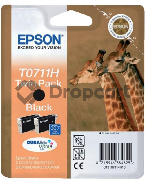 Epson T0711H twin pack zwart