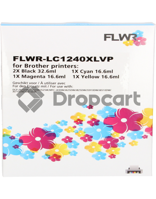 FLWR FLWR Brother LC-1240XL Multipack zwart en kleur (Huismerk)