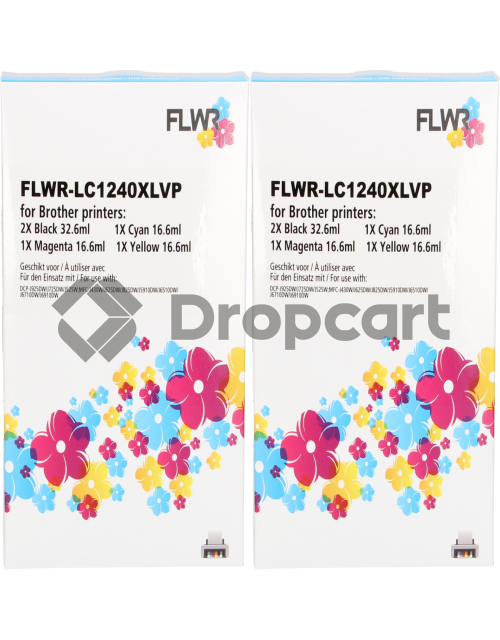 FLWR Brother LC-1240XL Multipack (2 sets) zwart en kleur (Huismerk)