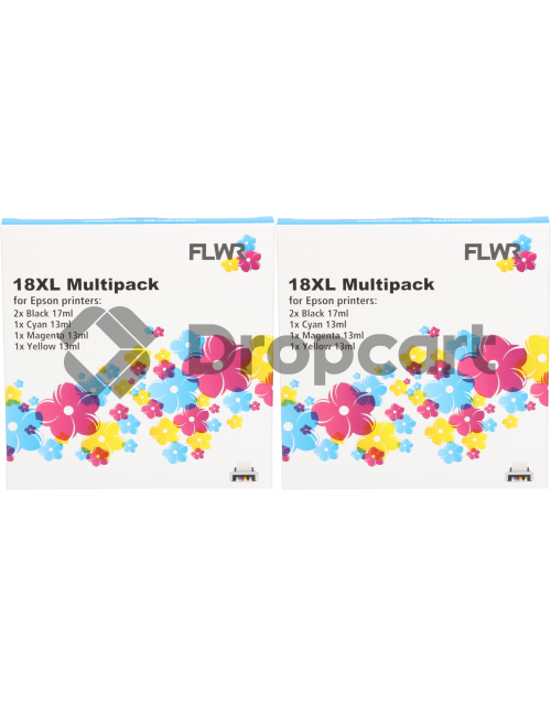 FLWR FLWR Epson (2X) 18XL Multipack zwart en kleur (Huismerk)