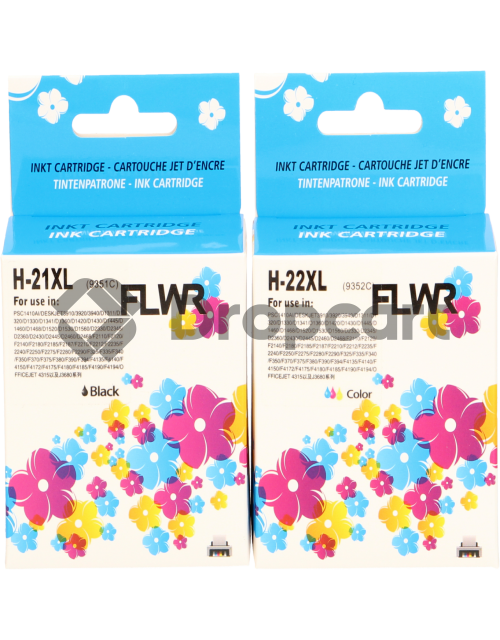 FLWR FLWR HP 21XL en 22XL Multipack zwart en kleur (Huismerk)