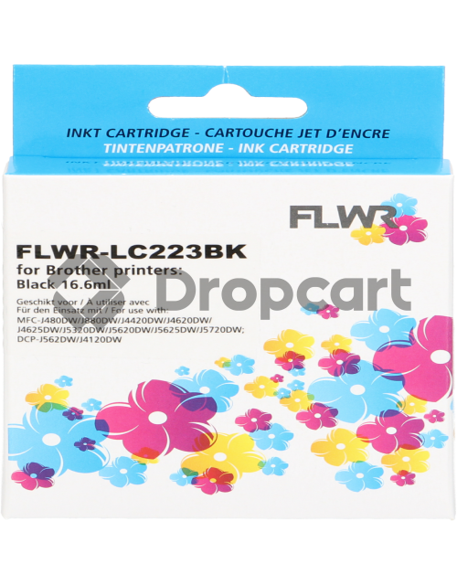 FLWR Brother LC-223BK zwart (Huismerk)