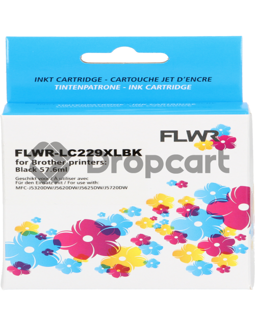 FLWR Brother LC-229BK zwart (Huismerk)