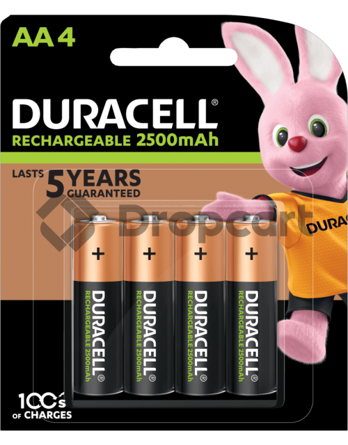 Duracell AA Rechargeable, 2500 mAh 4-pack