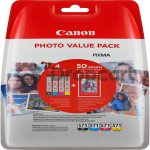 Canon CLI-571 4-pack en fotopapier zwart en kleur