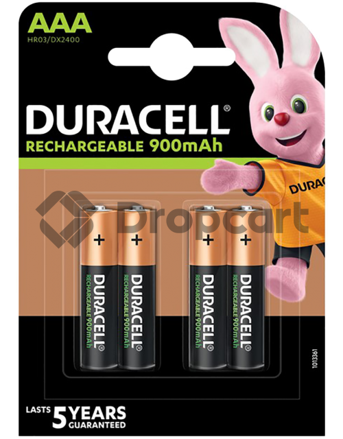 Duracell AAA Rechargeable, 900 mAh 4 stuks