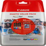 Canon CLI-551 Multipack met fotopapier zwart en kleur